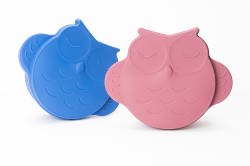 InnoGio Miseczka silikonowa z pokrywką sówka pink