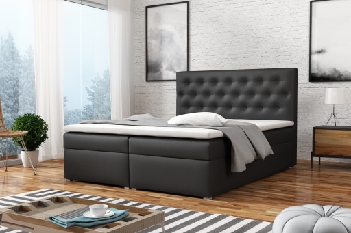 Łóżko kontynentalne tapicerowane boxspring 160x200