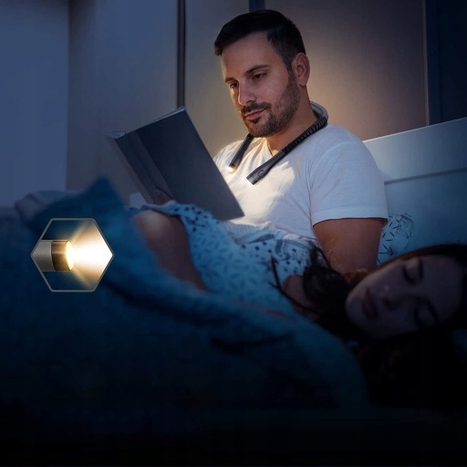 Светодиодный фонарь для чтения на шее, перезаряжаемый USB C