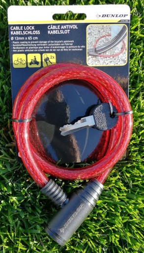 Велосипедный замок DUNLOP LOCK велосипедный трос 1,2x65 см