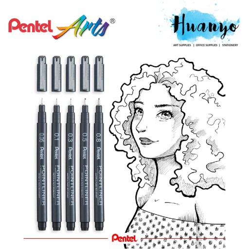 POINTLINER, КАЛИБРОВАННЫЙ ДЛЯ ИСКУССТВА КАЛЛИГРАФИИ 0,3 ММ PENTEL