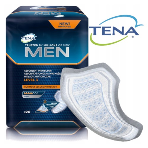 АНАТОМИЧЕСКИЕ СТЕЛЬКИ TENA MEN 3 МУЖСКИЕ СТЕЛЬКИ 3x20