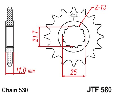 JT ZĘBATKA PRZEDNIA JTF580.16