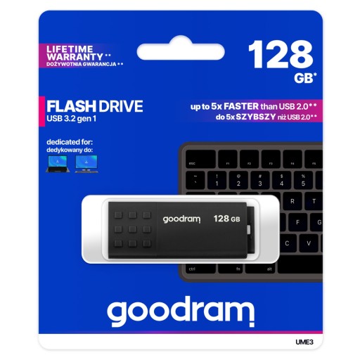 USB-накопитель GOODRAM UME3, 128 ГБ, USB 3.0, черный USB3