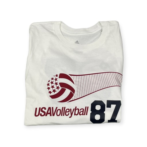 Мужская белая футболка ADIDAS VOLLEYBALL S 87