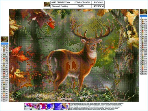 Haft Diamentowy Obraz Mozaika DOSTOJNY JELEŃ 40x30