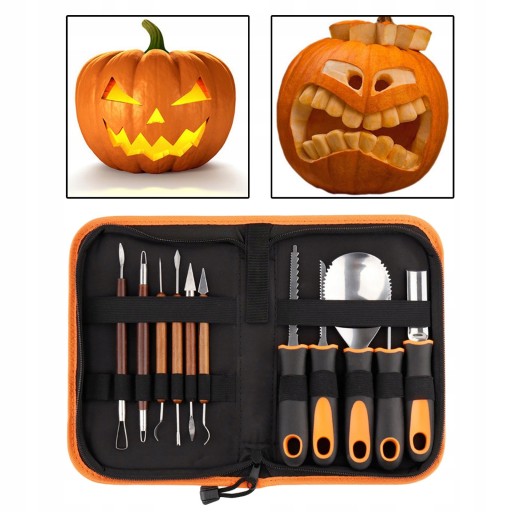 Zestaw do rzeźbienia w dyni na Halloween, 11 szt.