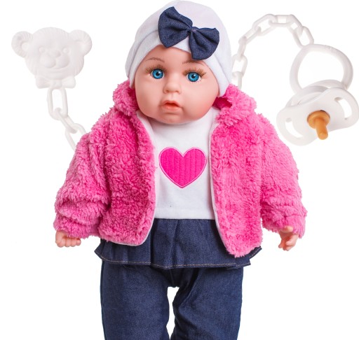 BABY DOLL Малыш говорит и поет, 45 см, набор сосок-пустышек Pampers Bottles