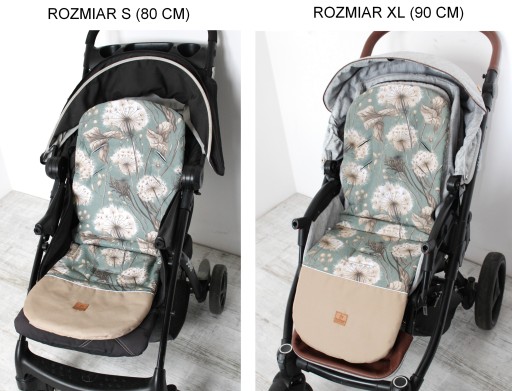 Wkładka do wózka spacerówki wodoodporny ponóżek szałwia SORO S 80 cm