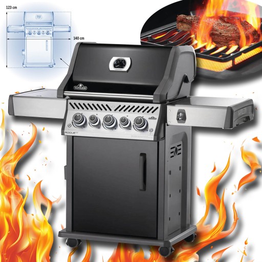 GRILL GAZOWY NAPOLEON ROGUE SE 425 RSIB CZARNY SREBRNY 5 PALNIKÓW
