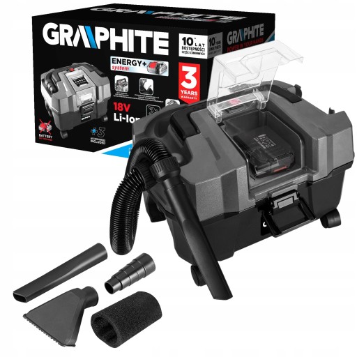 GRAPHITE ODKURZACZ WARSZTATOWY AKUMULAT. 18V 10L