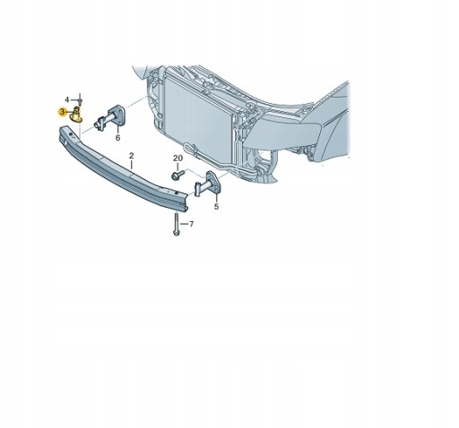 ОПОРА БАЛКИ ПЕРЕДНЕГО БАМПЕРА 8E0807381C AUDI A4
