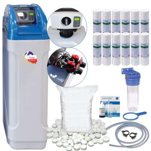 Zmiękczacz wody - 25L, sól, test, wkłady