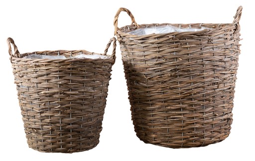 FLOWER POT BASKET плетеная корзина КОРИЧНЕВАЯ для пальм, набор из 2 шт.