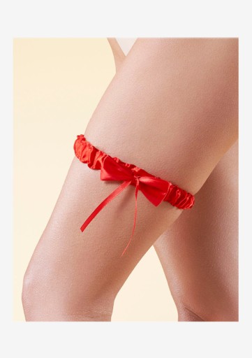 JULIMEX Узкая красная подвязка Prom Matura Wedding Andorra PW-48