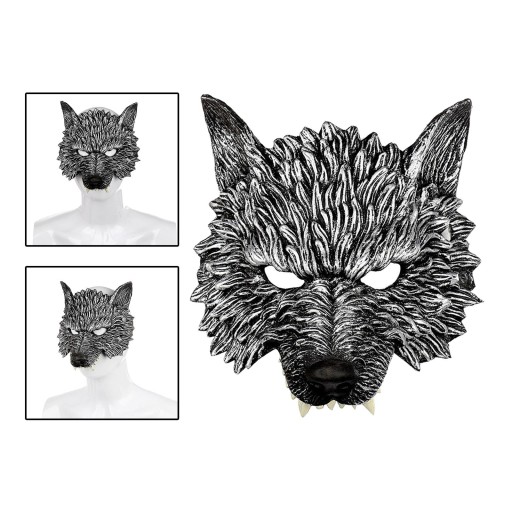 Luxury Wolf Half Face Cosplay Costume Masquerade Accessories Cover Half for