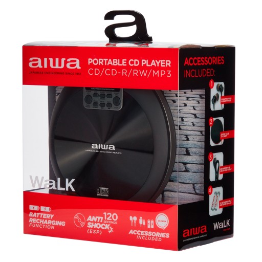 ПОРТАТИВНЫЙ CD-ПЛЕЕР DISCMAN AIWA PCD-810BK + КОРПУС И БАТАРЕИ