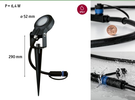 STING Светодиодный садовый точечный светильник Plug & Shine 6Вт 3K IP67 24В антрацит PL93934