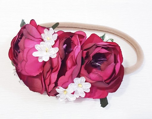 OPASKA BEŻOWA RÓŻE CZERWONE 30cm-56cm URODZINY