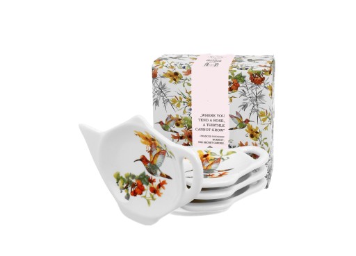Podstawki porcelanowe na torebki od herbaty 4szt.