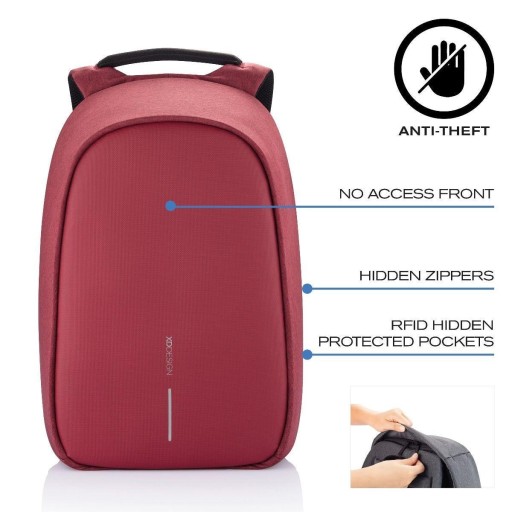 Plecak Antykradzieżowy XD Design Bobby Hero Regular czerwony P705.294