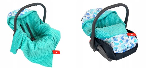 BabyLux MINKY BĄBLE BAWEŁNA KOCYK OKRYCIE DO FOTELIKA WYMIAR: 90cm x 90cm