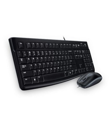 Черный комплект клавиатуры и мыши Logitech MK120