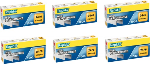 Скобы Rapid Strong 24/6 1000 шт. серебро х 6 уп.