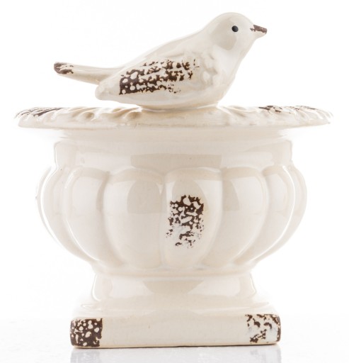Doniczka ceramiczna, osłonka, ptak 17x18cm