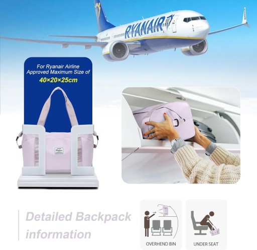 Travel Bag Hand Hand Ryanair 40x20x25 Вайолет расширенная