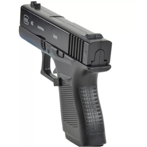 GLOCK 43 МЕТАЛЛИЧЕСКИЙ ШАРОВОЙ ПИСТОЛЕТ ASG, ЧЕРНАЯ ИМИТАЦИЯ ПИСТОЛЕТА