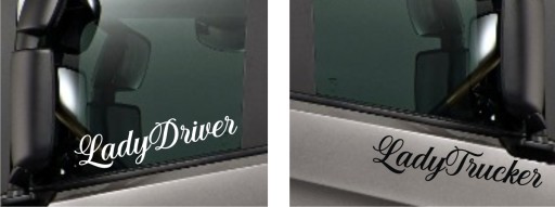 Наклейка LADY DRIVER TRUCKER на окно грузовика * УЗОРЫ * ЦВЕТА * 44см