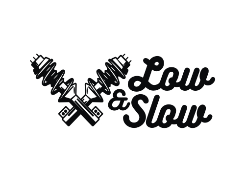 Naklejka LOW & SLOW amortyzator gwint na auto szybę *18cm *KOLORY