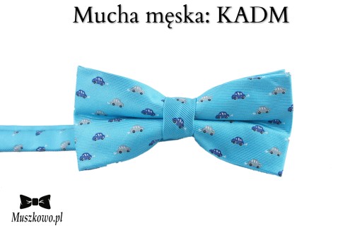 Szelki do spodni i mucha zestaw w grochy kropki regulowane TURKUSOWE
