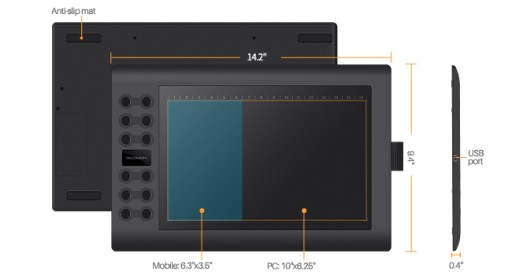 Графический планшет GAOMON M106K Pro