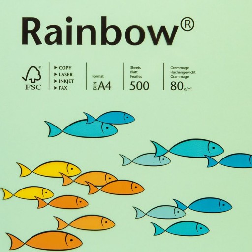 Papier do drukarki A4 80g Rainbow zielony jasny 75