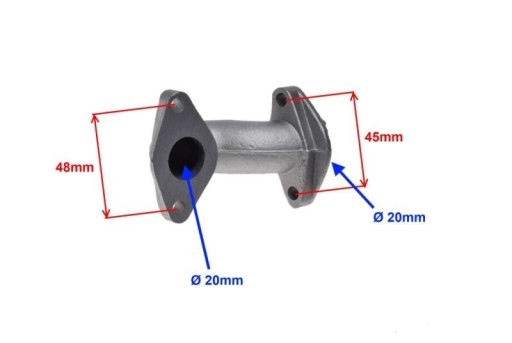 ВПУСКНАЯ ТРУБА КАРБЮРАТОРА 139FMB QUAD ATV 110 (20 мм)