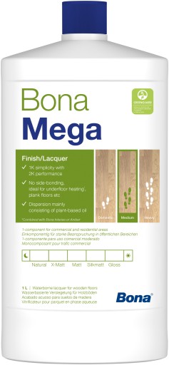 Bona Mega Półmat 1L - лак для пола *ВАРШАВА*