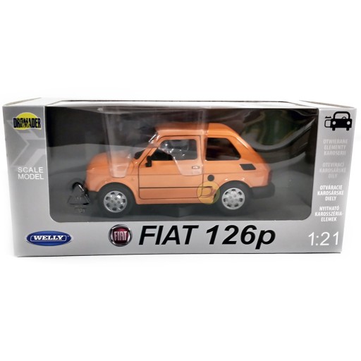 WELLY Fiat 126p СУПЕР АВТОМОБИЛЬНАЯ КОЛЛЕКЦИЯ МЕТАЛЛА 1:21