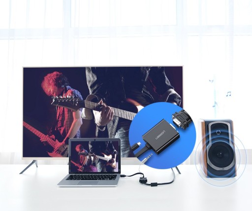 АДАПТЕР UGREEN АДАПТЕР HDMI НА VGA РАЗЪЕМ MICRO USB MINIJACK 3,5 ММ