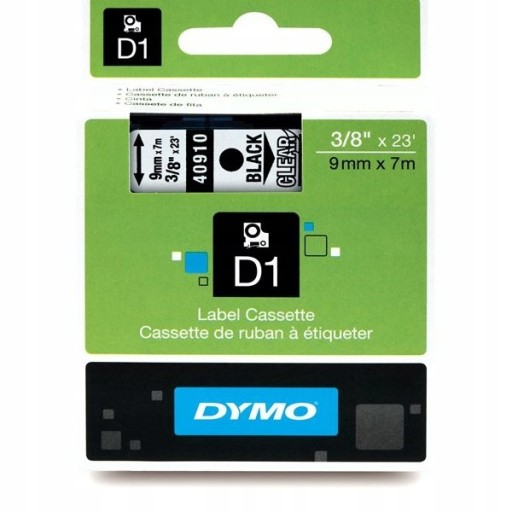 ЛЕНТА ORIGINAL DYMO D1 9мм 7M 40910 S0720670 BK/CL