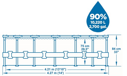 Каркасный садовый бассейн 427x84см Bestway 17в1