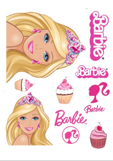 Opłatek waflowy na tort Barbie
