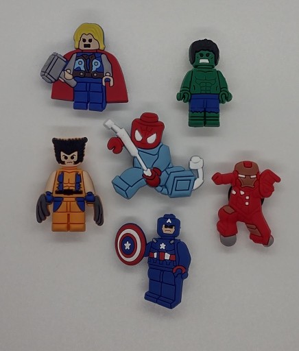 ПУГОВИНКИ ДЛЯ ОБУВИ украшения типа KROKS CROCS lego avengers 6 шт.
