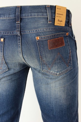 ДЖИНСЫ WRANGLER GREENSBORO ПРЯМЫЕ ДЫРКИ_ W38 L30