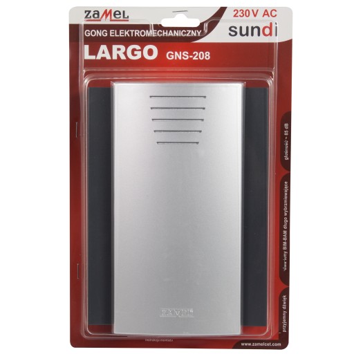 ZAMEL GONG 230V BIM-BAM 85dB CZRN/SRB GNS-208-CZN