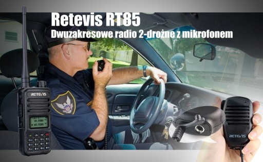 Retevis RT85 Двухдиапазонная профессиональная рация с микрофоном и радио