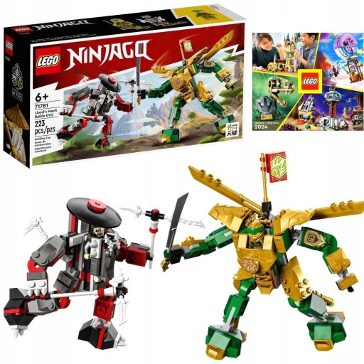 LEGO NINJAGO LLOYD'S Clash With MECH EVO 71781 - ЗОЛОТОЙ НИНДЗЯ + КАТАЛОГ 2024 г.