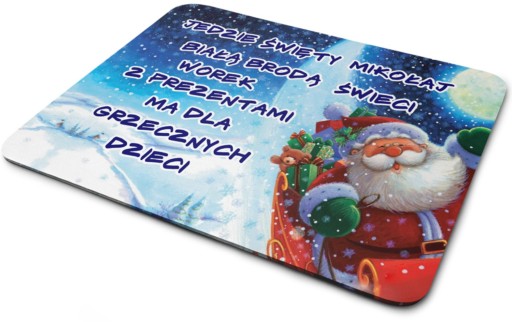 PODKŁADKA POD MYSZKĘ NA BIURKO MYSZ PREZENT ŚWIĄTECZNY MIKOŁAJA ŚWIĘTA Ś1