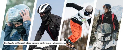 ROCKBROS Kominiarka Jesienno-Zimowa Ciepła na Twarz Czarna LF7345BK